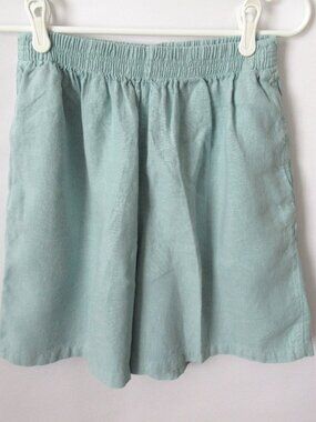 Coldwater Creek blue 100% linen elastic waist shorts 6" inseam *Sz PM*
